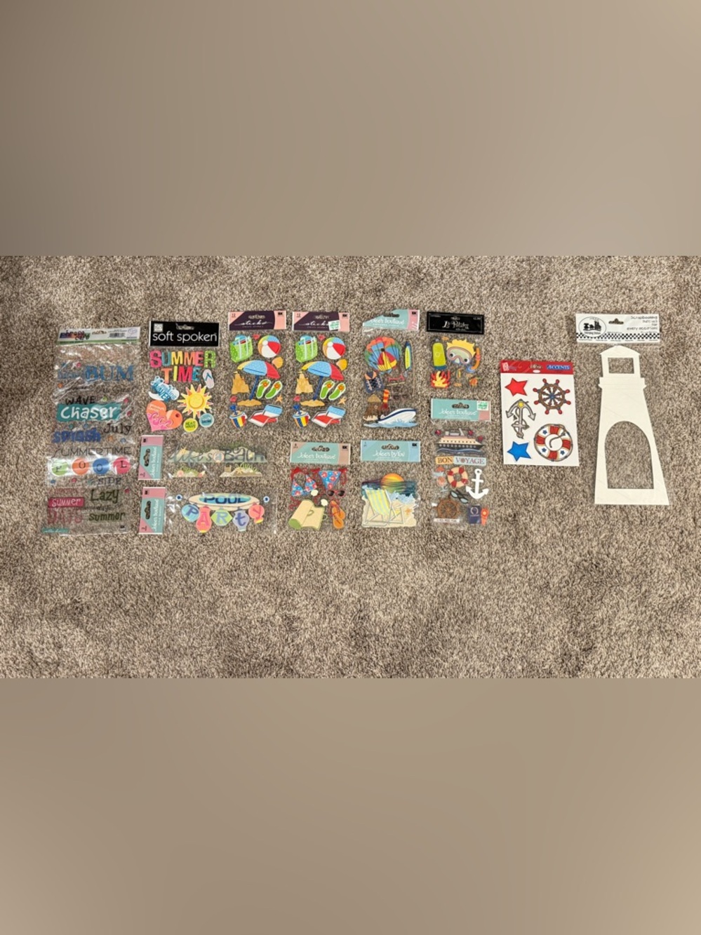 Summer Beach, Pool, and Cruise Scrapbook Sticker Lot